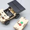 Solar Wireless Remote Control Car Model DIY Wooden Kid Electric Motor Building Project for
