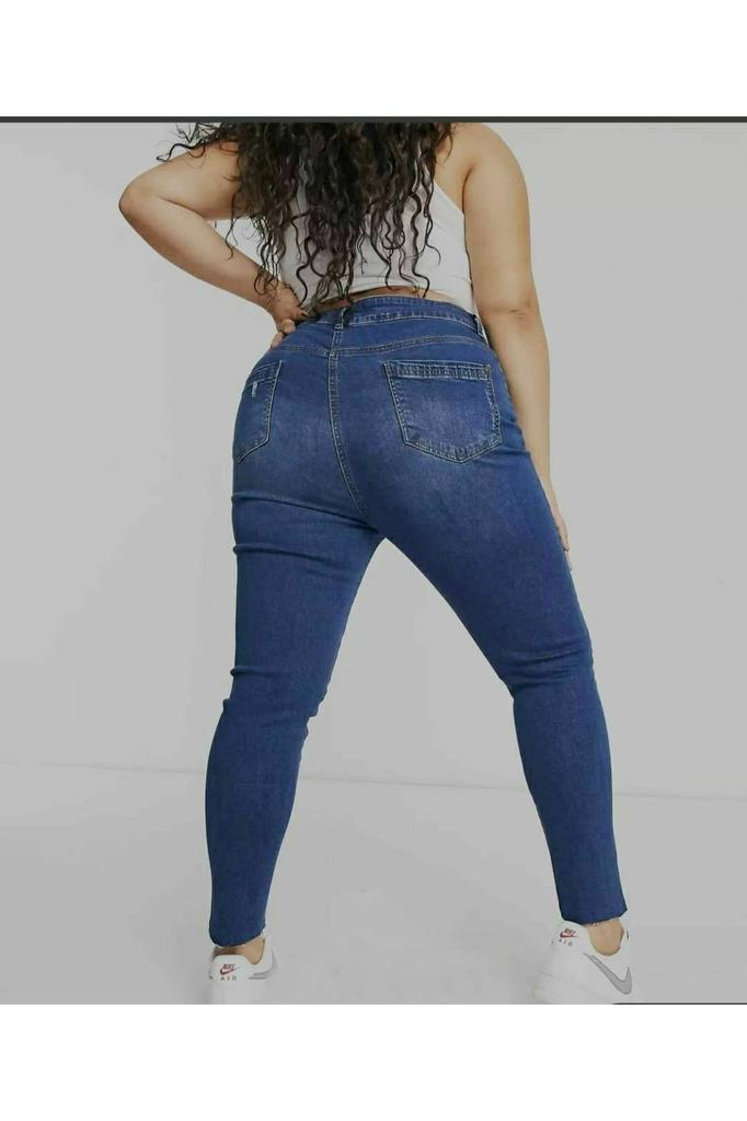 Women's Fashion Big Size jeans Black Plus Size Tight-fitting Jeans (Skinny)