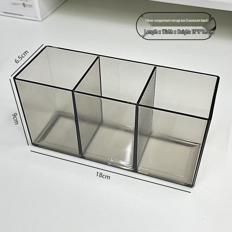 Transparent Acrylic Makeup and Stationery Organizer with Compartments