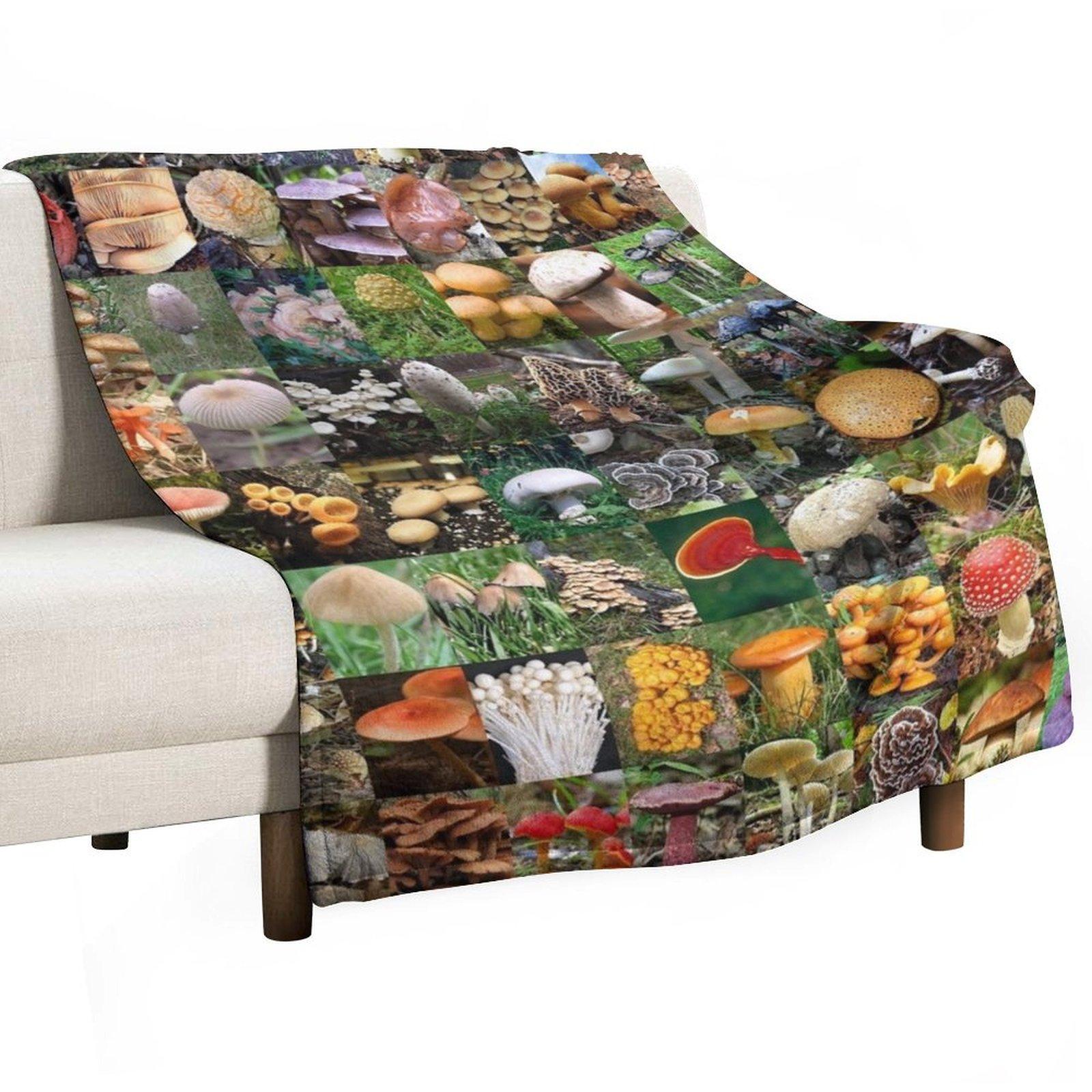 Mushrooms Throw Blanket Shaggy Vintage Softest blankets ands Blankets 30x40in
