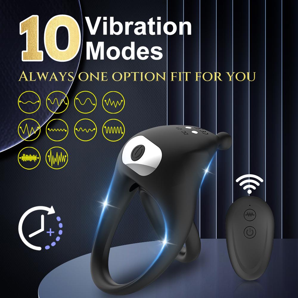 Cock Ring Vibrator for Men Testis Clitoral Vibrating Stimulation Massager Remote Control Penis Ring Delayed Ejaculation Sex Toys