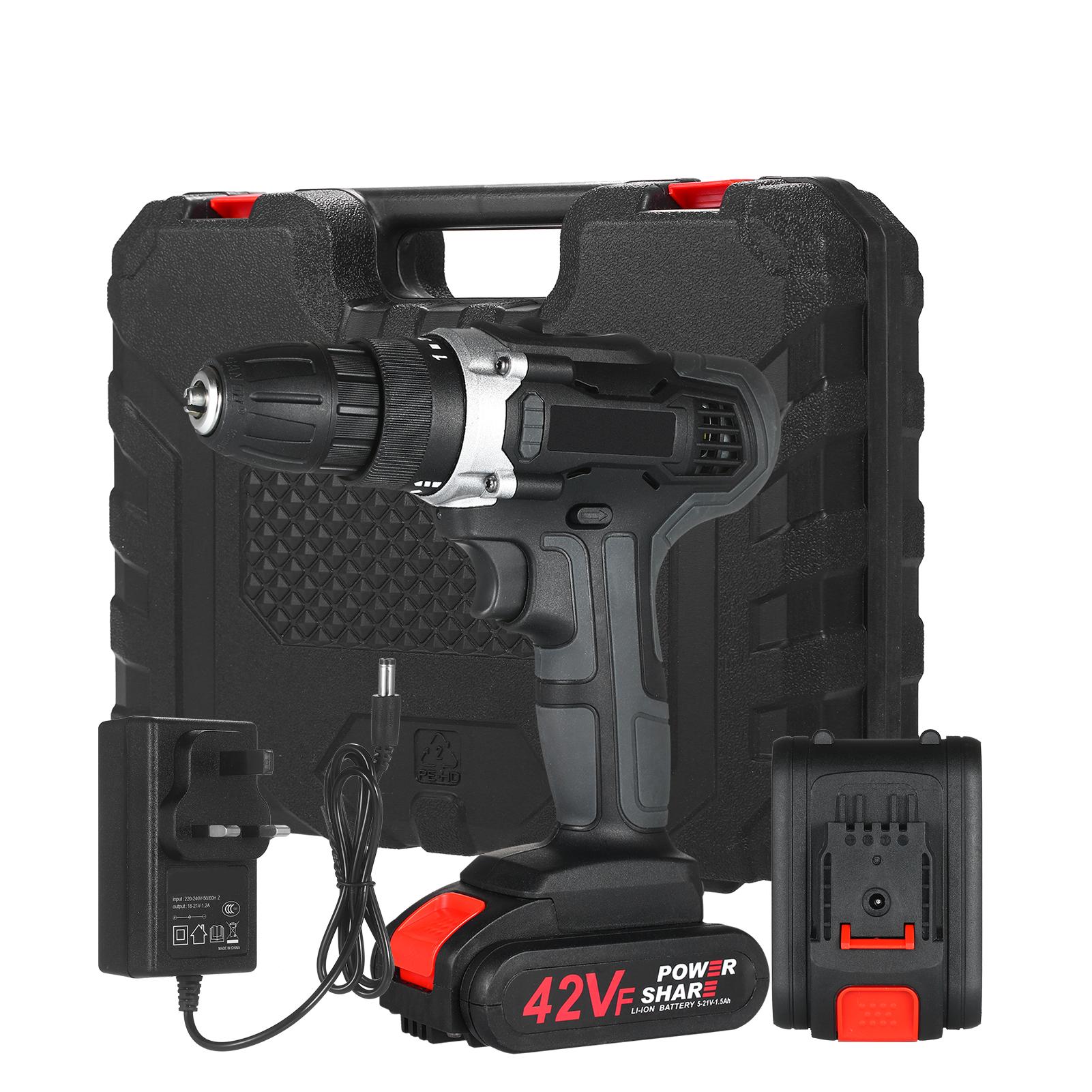 

21V Аккумуляторная дрель Dirve Kit 2 Speed All Copper Motor Cordless Power Drill с батареями 1x1.5Ah