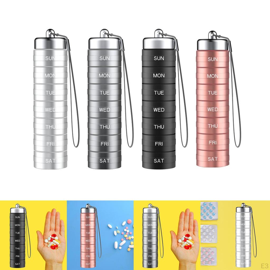 Daily Organizer, Stackable Reminder Case, Tablet Box, Travel Pill, Organizer for Sports, C