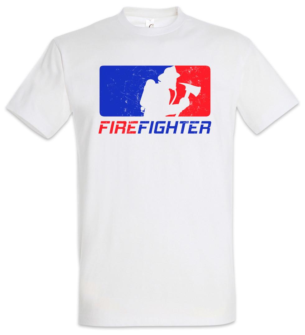 FIREFIGHTER T-SHIRT Feuerwehr Fire Brigade Feuerwehrmann Axt Axe Helm Fighter XL