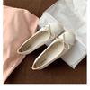 Flat Shoes Leather Ballet Shoes 2025 Summer New French Temperament Bow Color Matching Square Head Light Mouth Single Shoes Women