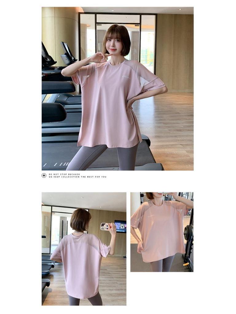 Women's Mesh Sport Top: Loose Fit, Quick-Dry Yoga and Running T-Shirt, Summer Thin Cardigan, Short Sleeve, Plus Size Fitness Apparel.