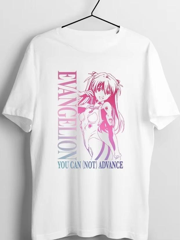 2026 Neuankunft Neon Genesis Evangelion Rei Ayanami Weiß Retro Sommer T-Shirt, Unisex Hochwertige Mode Baumwolle Lässig Eltern-Kind Oberteil