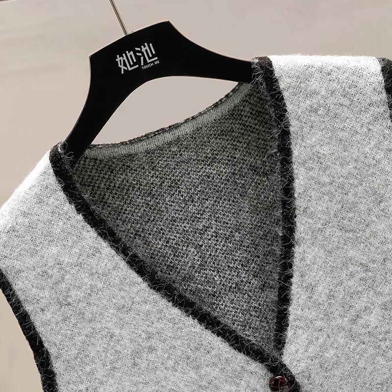 Women's Wool Blend V-Neck Floral Embroidered Vest