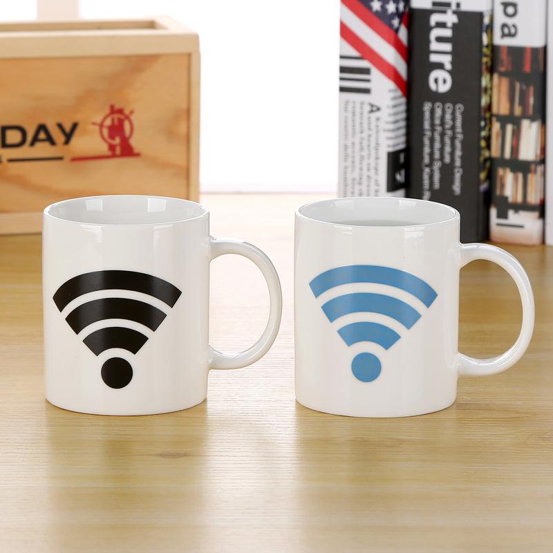 12 Färgskiftande Mugg Batterilampa Kaffekopp Kreativ Morgon Keramisk Kopp
