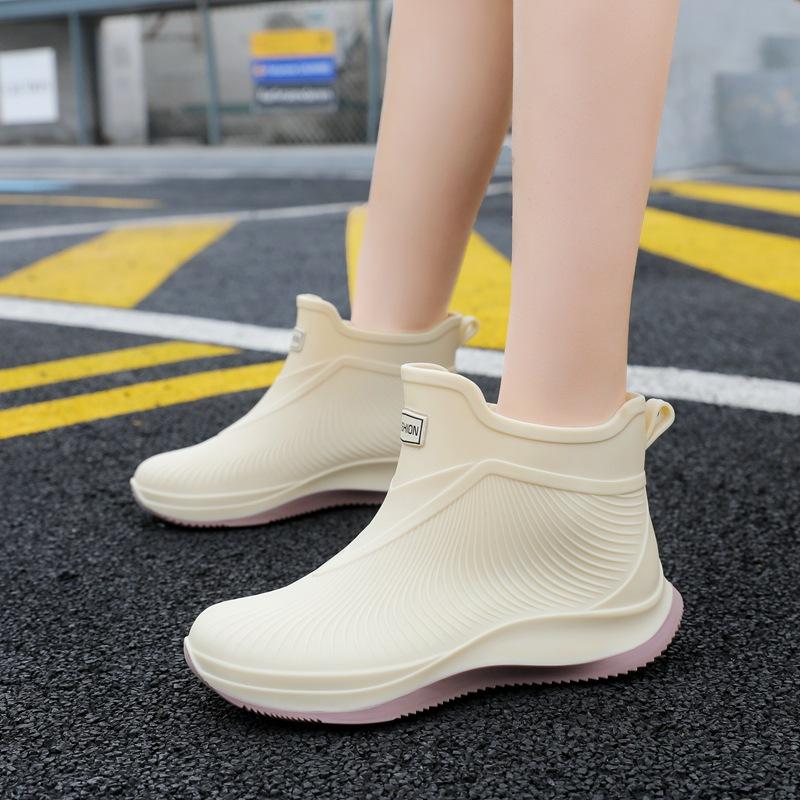New rain shoes women's non-slip short tube waterproof shoes fashionable adult outdoor kitchen work shoes short rubber shoes