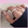 Trendy Irregular Heart Shaped Pink Diamond Adjustable Copper Ring For Women