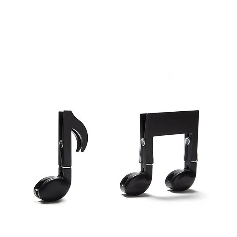 

2Pcs Black Music Note Shaped Sealing Clip Coffee and Tea Leaf Pack Moisture-proof Fresh-keeping Clip Anti-slip Dry Clothes Pegs