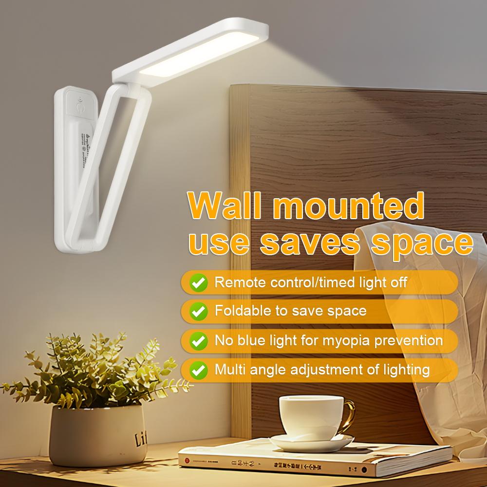LED Touch Desk Lamp Folding Portable Night Light USB Rechargeable Wall-mounted Led Lamp Dormitory Bedroom Reading Table Lamp