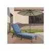 Chaise Longue De Jardin Avec Coussin En Coton, Chaise Longue De Piscine Réglable En Aluminium Antirouille, Coussin Bleu (1 Pièce)