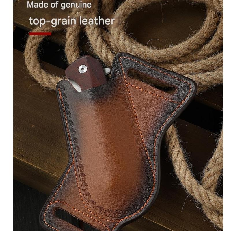 Leather Tool Pouch Folding Knifives Sheath Soft Grip For Comfortable Use Safe Storage Of Foldable Knifives Outdoor Activity