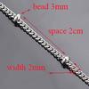 Wholesale 10pcs/lot Width 1.5mm 2mm Tiny Beaded Chain Stainless Steel Link Chain for Necklaces Bracelets Foot Jewelry