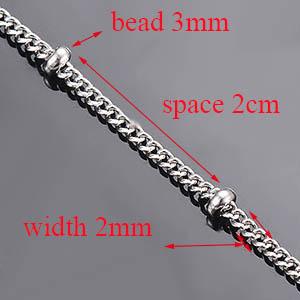 Wholesale 10pcs/lot Width 1.5mm 2mm Tiny Beaded Chain Stainless Steel Link Chain for Necklaces Bracelets Foot Jewelry