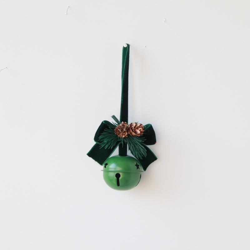 Christmas Red Velvet Bow with Bell Ornament for Tree and Door Decoration