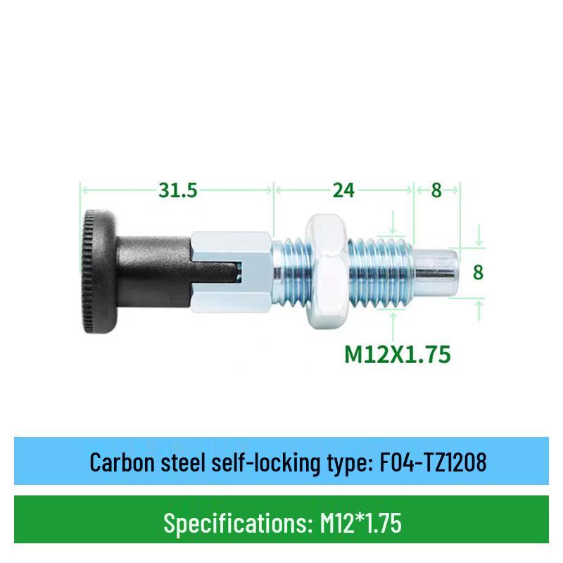 Stainless Steel Self-Locking Plunger with Coarse Thread and Pull Ring