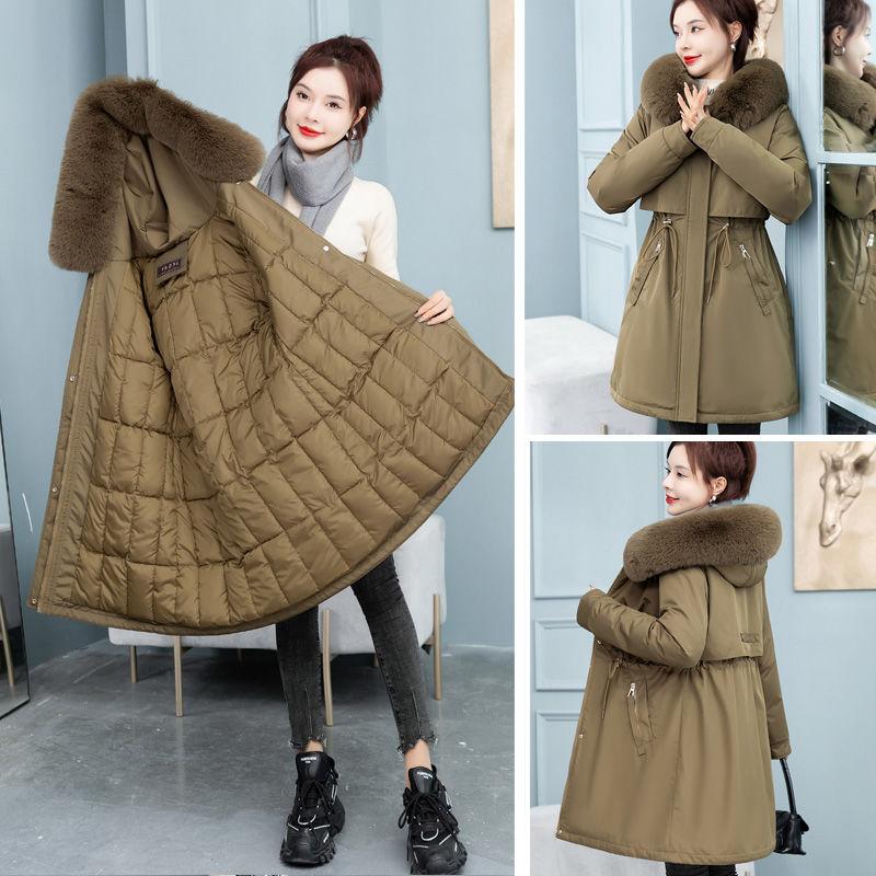 

Добавьте удобрения, чтобы увеличить размер куртки, свободная, оверсайз, меховой воротник, толстая хлопковая куртка 7XL кофейный