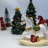 Small Christmas Rocking Horse Decor Collection Desktop Animal Statue Resin Desk Figure for Birthday Shop Party Wedding Fireplace