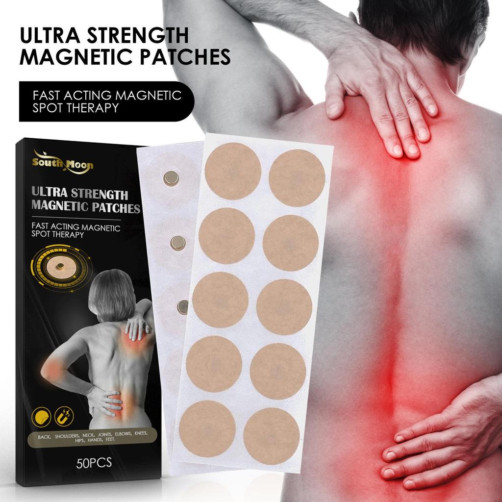 South Moon 1 paquete/50 unidades de pasta de acupuntura magnética superresistente para aliviar el dolor de las articulaciones de hombros, cuello y cintura, pasta de acupuntura magnética fuerte
