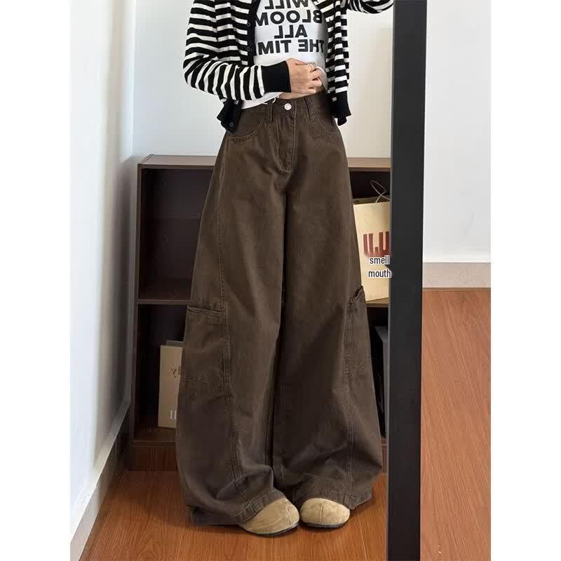 Zose Petite Women s Loose Wide-Leg Casual Jeans S