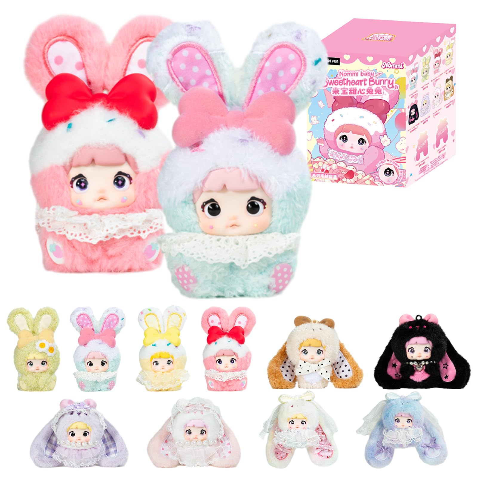 

TOP TOY x Nommi Серия Сладкий Кролик Плюшевый Подвеска [1 Штука] Гашапон Фигурка Сюрприз Пластиковая Модель Премиальная Мягкая Виниловая Игрушка Подарок на День Рождения Оригинал