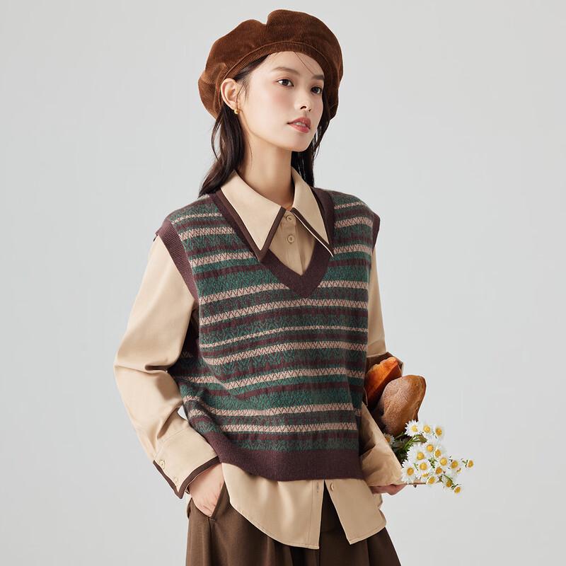 Inman Women's Retro Striped Knit Sweater Vest