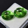 NATURAL Green PERIDOT 16.00 Ct Extremely Oval Cut CERTIFIED Pair Loose Gemstone