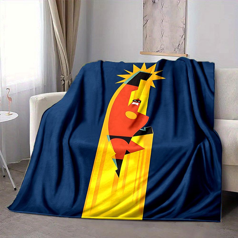 1pc Superhero Flight Flannel Throw Blanket Lightweight Soft Warm All Season Blanket for Sofa, Bed, Travel,L1028153