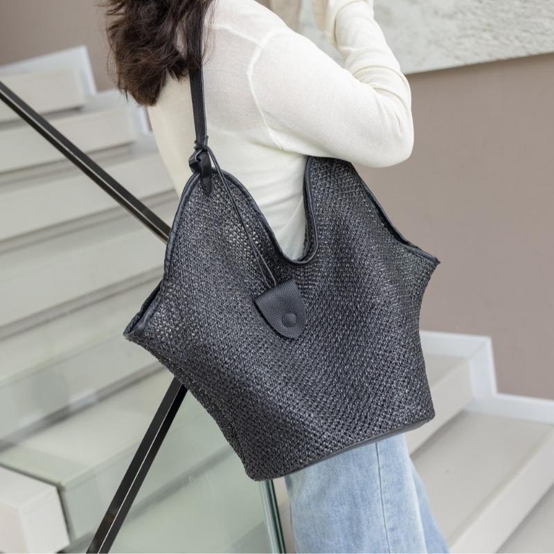 Summer niche straw bag women's shoulder tote bag large capacity fashion straw child bag holiday beach bag