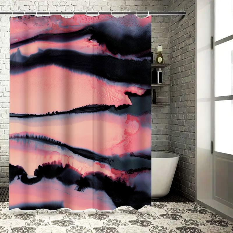 

Черный Белый Розовый Синий Темный Акварельный Принт Занавеска для Душа Домашний Декор Водонепроницаемый Коврик для Ванной 90x180cm