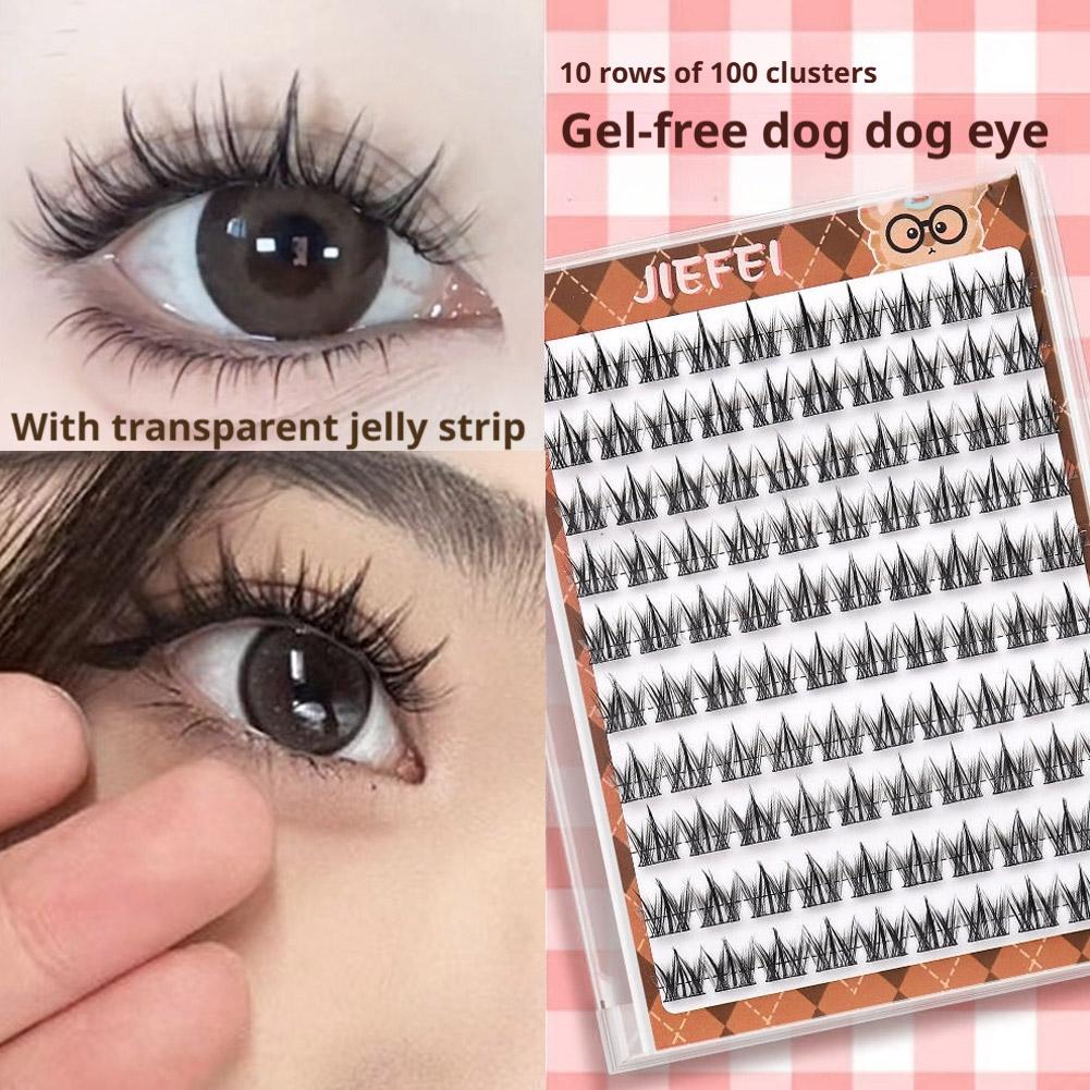Glue-free False Eyelashes Natural Self-adhesive Manga DIY Lash Clusters Segmented Curled Reusable Eyelashes Extension Makeup