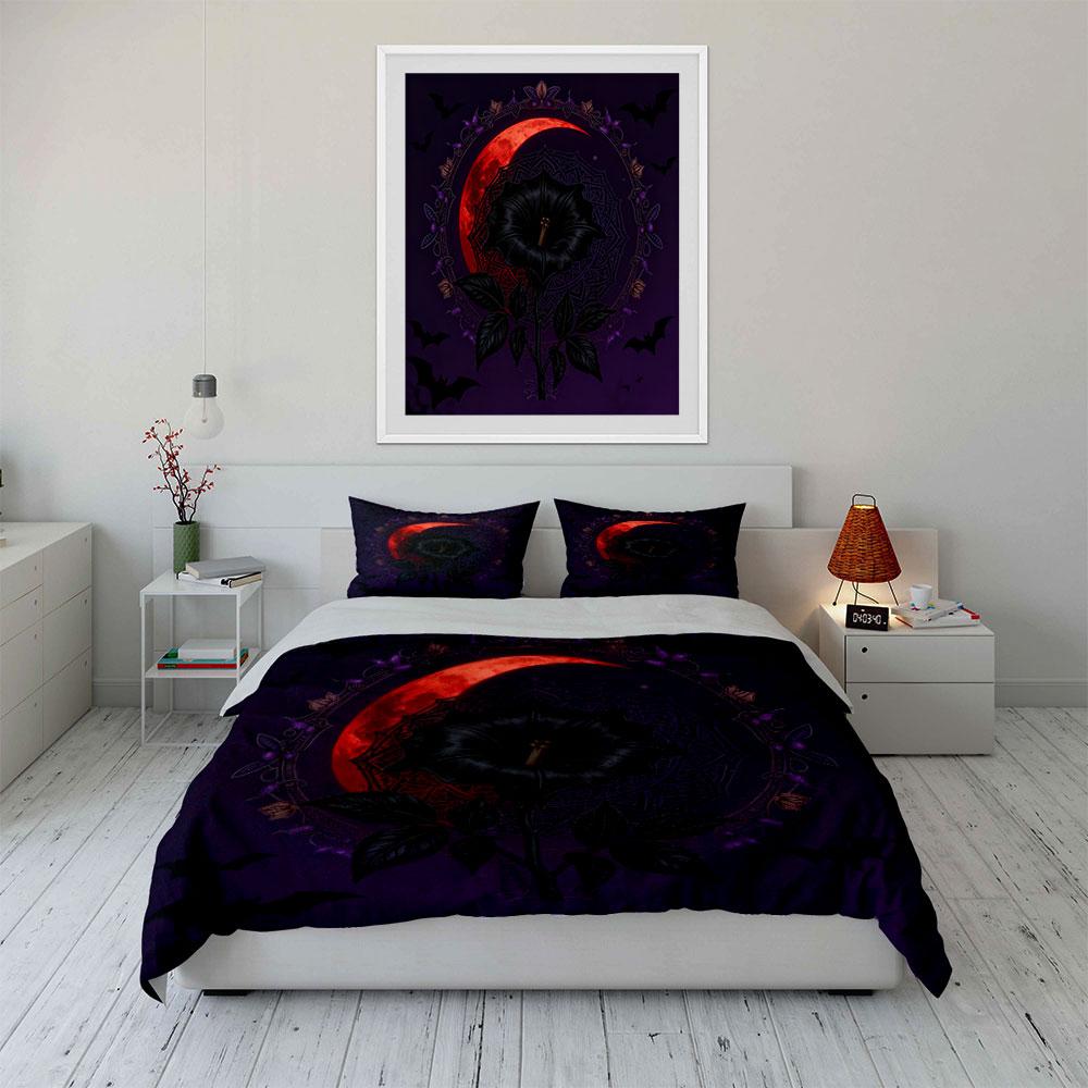 Gothic Night Decor Set Soft Comfortable Duvet Cover Bedding Set Included 1*Duvet Cover & 2*Pillowcases, Gift