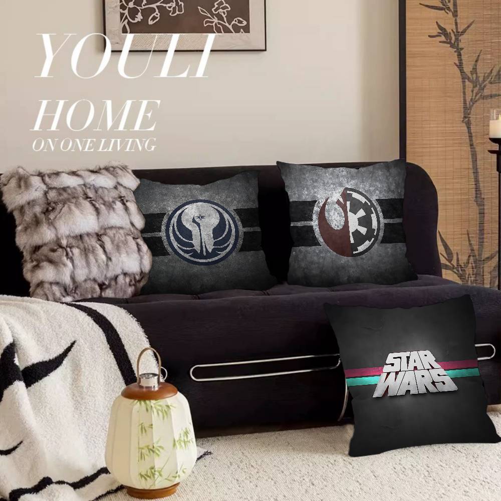 S-Stars W-Wars Logo 45*45Cm Cushion Cover Pillow Cover Decor Pillowcase Home Pillowcase For Couch Pillow