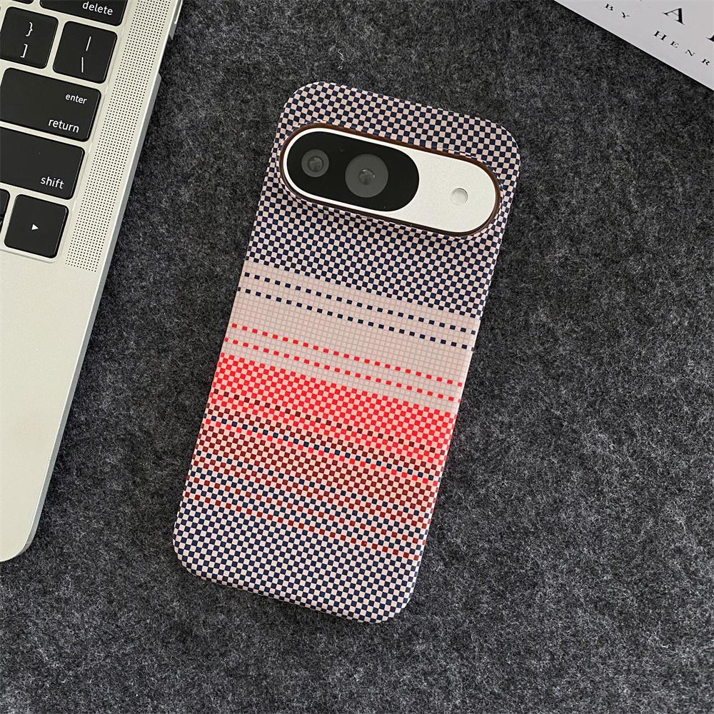 Coque de téléphone magnétique motif Kevlar colorée de luxe pour Google Pixel 8 7 9 10 Pro XL Pour Magsafe Chargement sans fil Coque rigide en PC For Pixel 9 Pro