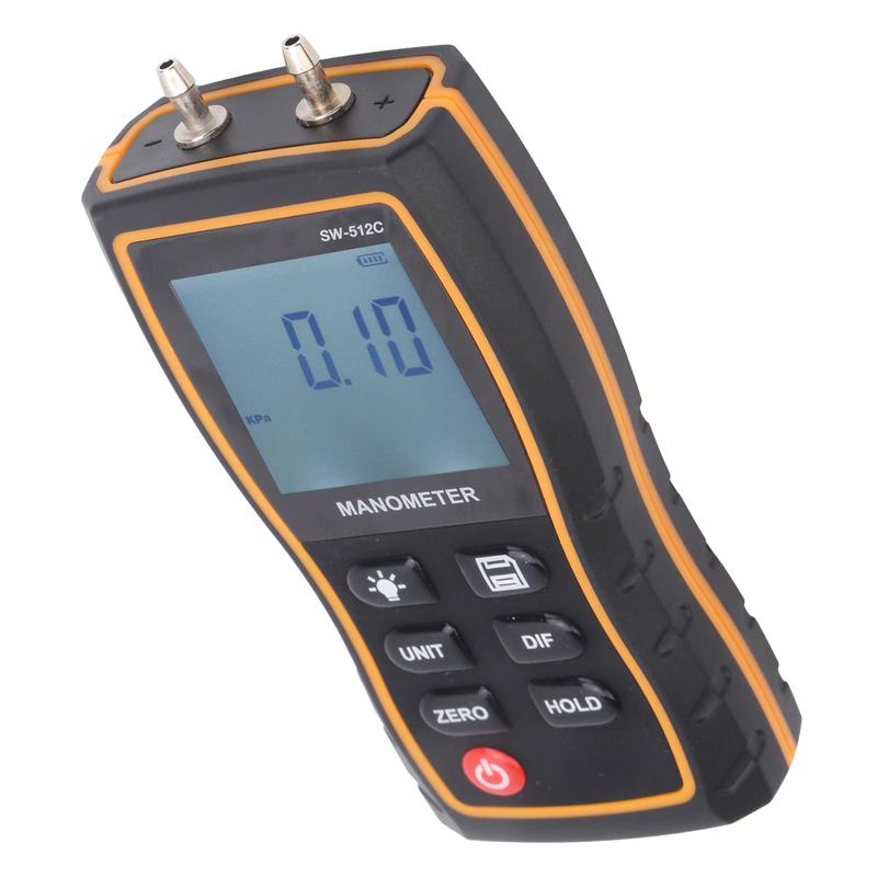 Air Pressure Tester Gauge SW‑512C Digital Manometer HVAC Air Pressure Meter Gauge Differential Air Pressure Tester Tool