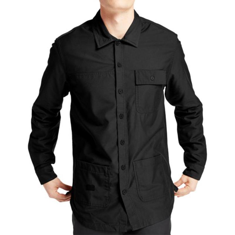 Timberland Multi-Pocket Split Hem Shirt Jacket Men Jackets Black A2BD7001