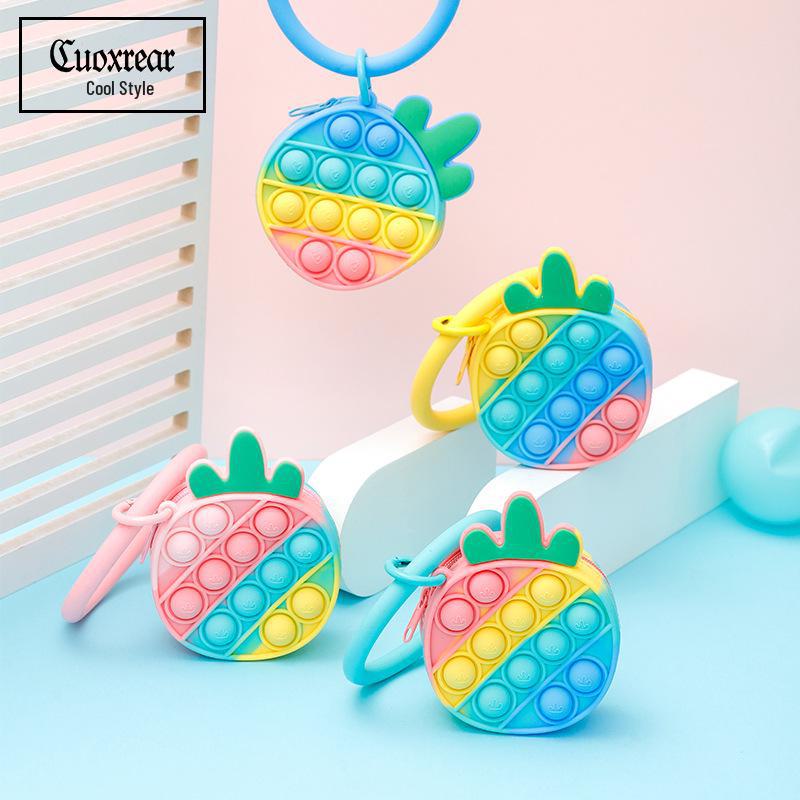 

Rainbow Coin Purse: Cute Korean Zipper Bag for Students, Decompression Mini Wallet