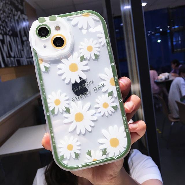 

Чехол для телефона с милым мультяшным цветком и фруктами для Iphone 14 13 11 12 Pro Max Xs Max Xr X Xs 14pro, прозрачный противоударный бампер, мягкая задняя крышка For iPhone 13 Pro