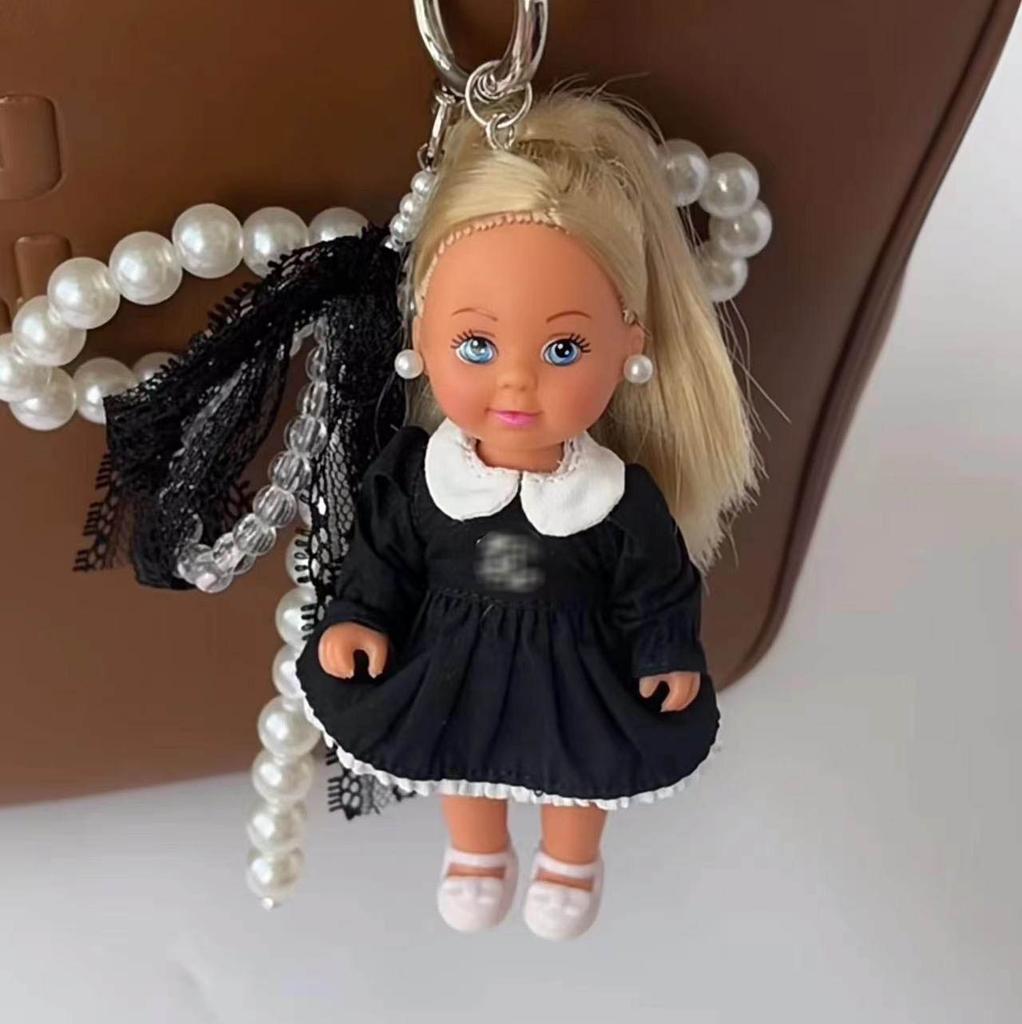 Creative Cute Mini BABI Princess Doll Toy Keychain Pendant Fashion Design Exquisite Clothe Series Backpack Pendant Birthday Gift
