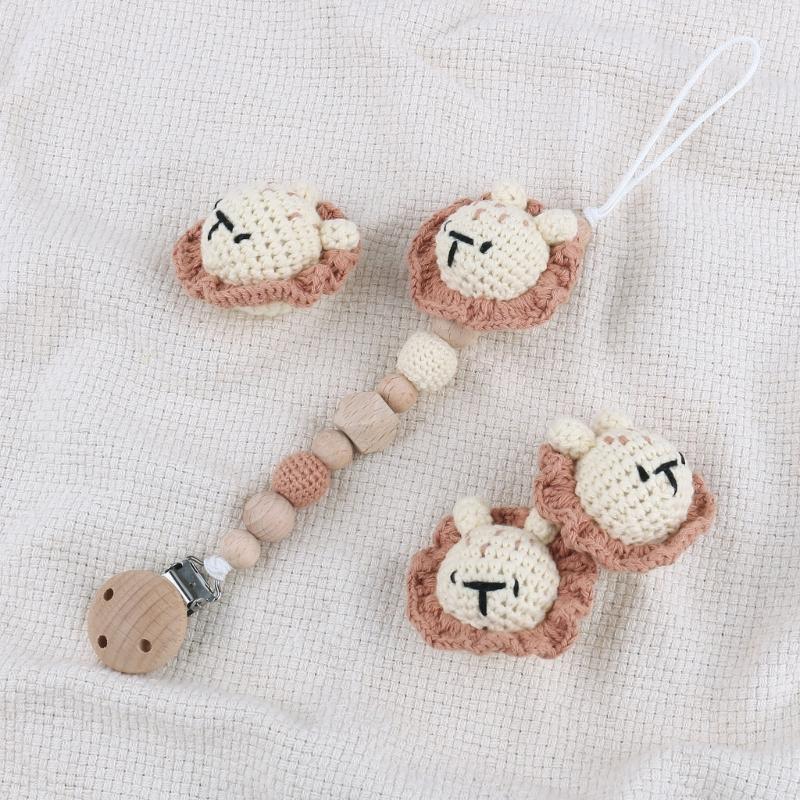 Crochet Bead Animal Rattle Loose Bead for Infant Teether Anti-Drop Pacifier Chain DIY Rattle Accessory Baby Teething Toy