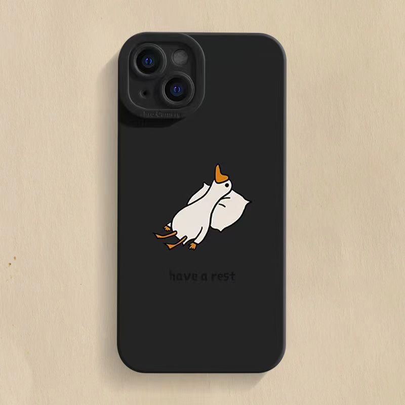 

Funny Sliding Duck Cartoon Cloud Playful Style Phone Case for iPhone 17 16 15 14 13 12 11 Series Pro Max Plus iphone 17 Air