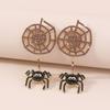 Exaggerated Personality Earrings Female, Full of Diamond Spider Web Fun Earrings Halloween Funny Earrings