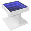 VidaXL Table basse avec LED blanc 50x50x45 cm bois d'ingénierie, table d'appoint, table de salon, table latérale, bout de 847560