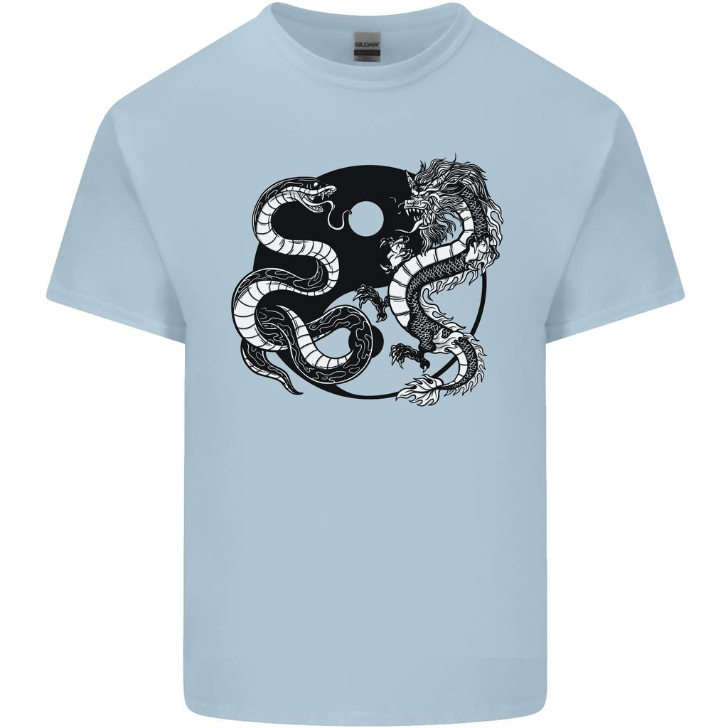 Yin Yang Dragons Japan Japanese Unisexs Light Cotton TShirt