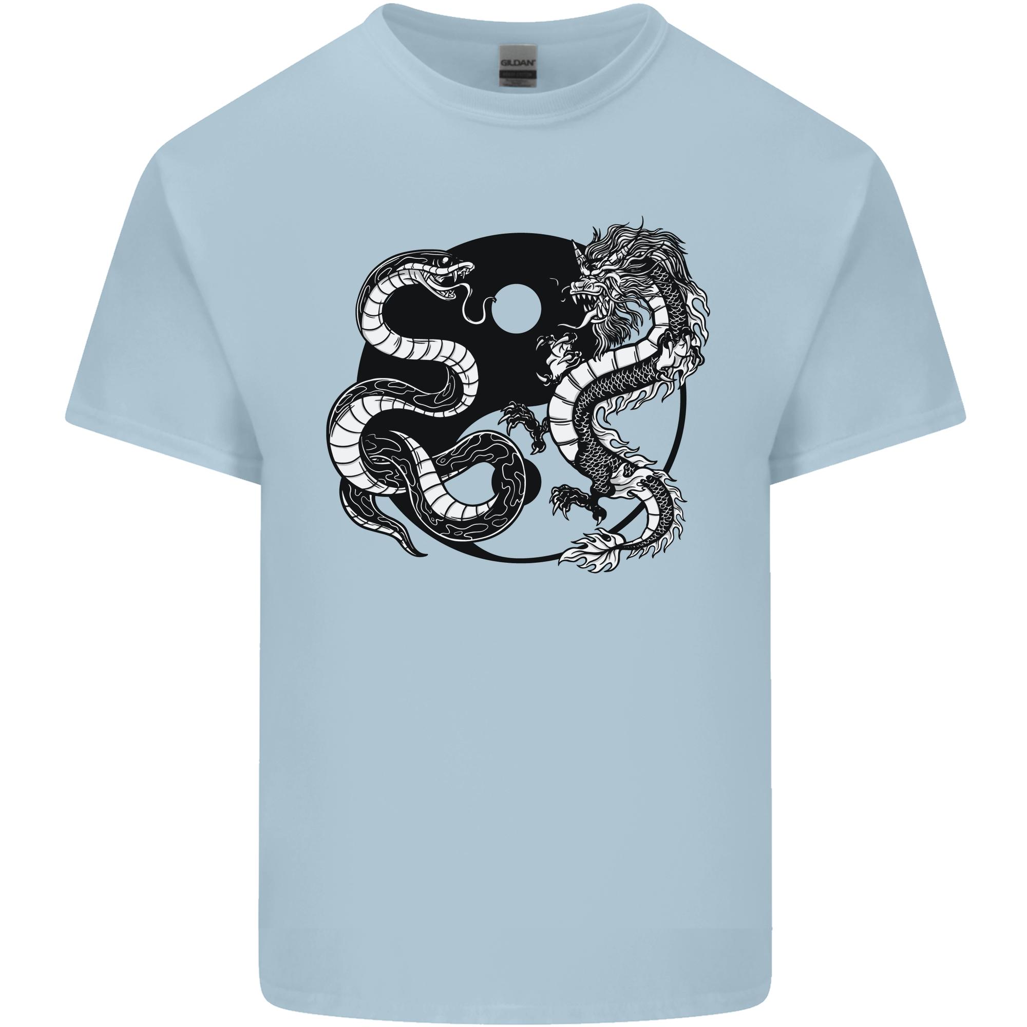 Yin Yang Dragons Japan Japanese Unisexs Light Cotton TShirt S
