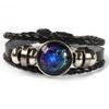 Twelve Constellations Leather Bracelet - Retro Korean Braided Design for Couples and Students