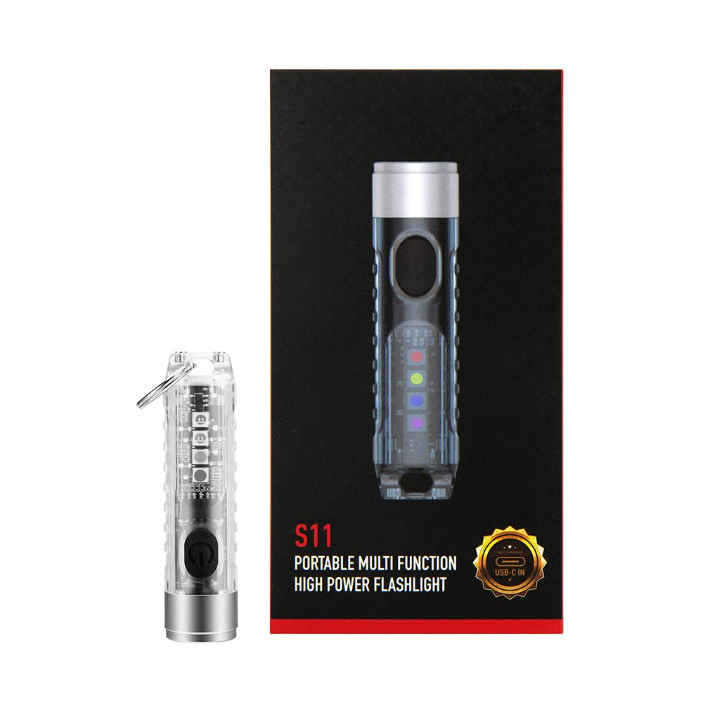 Mini LED Flashlight 10 Light Mode Self-Defense Tactical Keychain Flashtorch High Powerful Portable Outdoor Lighting